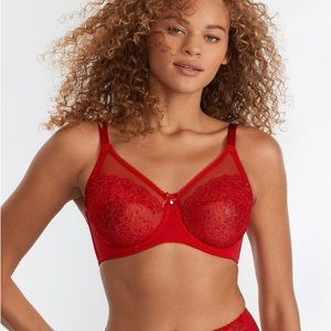 Wacoal Retro Chic Bra Lace Underwire Red 42D
